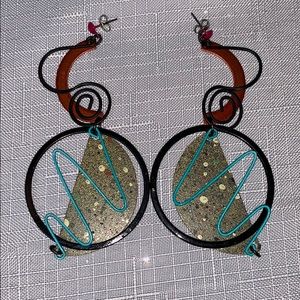 Vintage Modern Artsy Dangling Earrings
